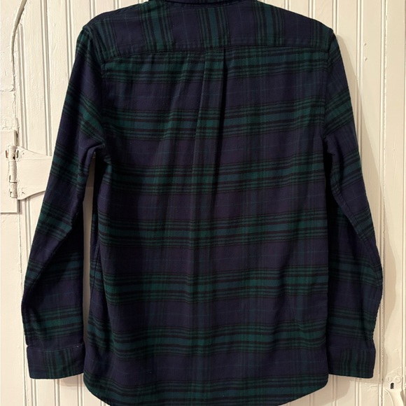 Vineyard Vines Boys Large 14/16 Navy Green Plaid Flannel Button Down Shirt - Picture 7 of 8